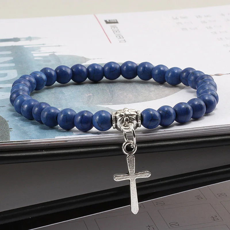 Natural Blue Beads Bracelet