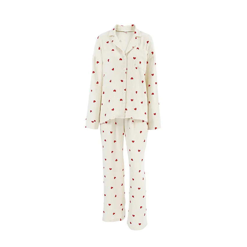 Summer New Love Heart Print Pyjama