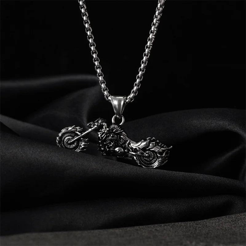 Steel Motorcycle Necklace