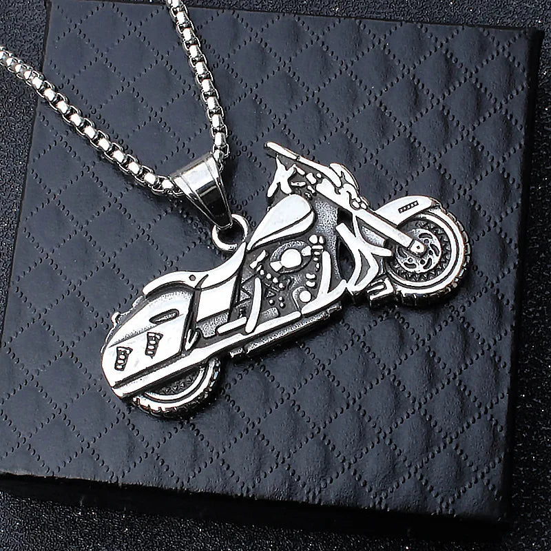 Steel Motorcycle Necklace