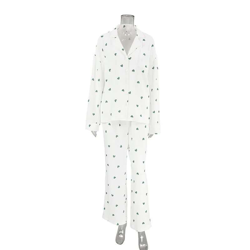 Summer New Love Heart Print Pyjama