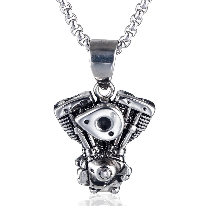 Steel Motorcycle Necklace