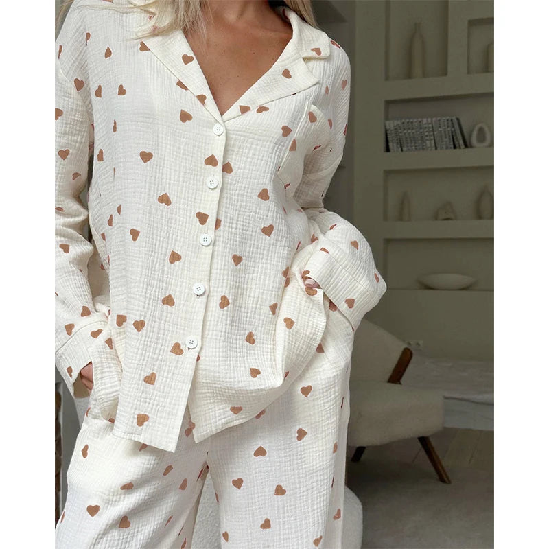 Summer New Love Heart Print Pyjama