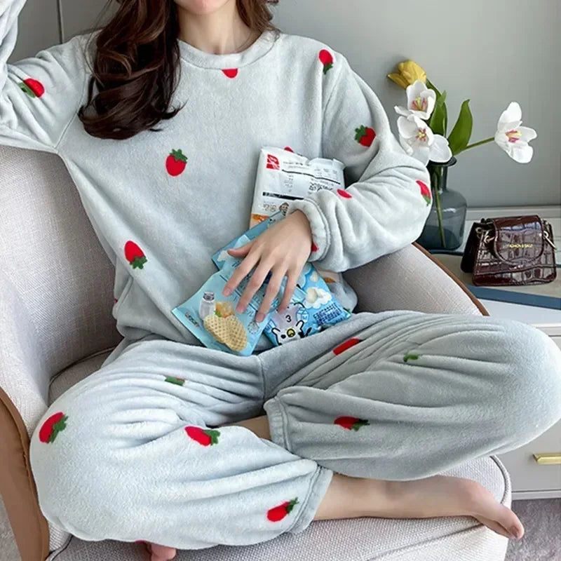 Autumn Winter Warm Pyjamas Sets