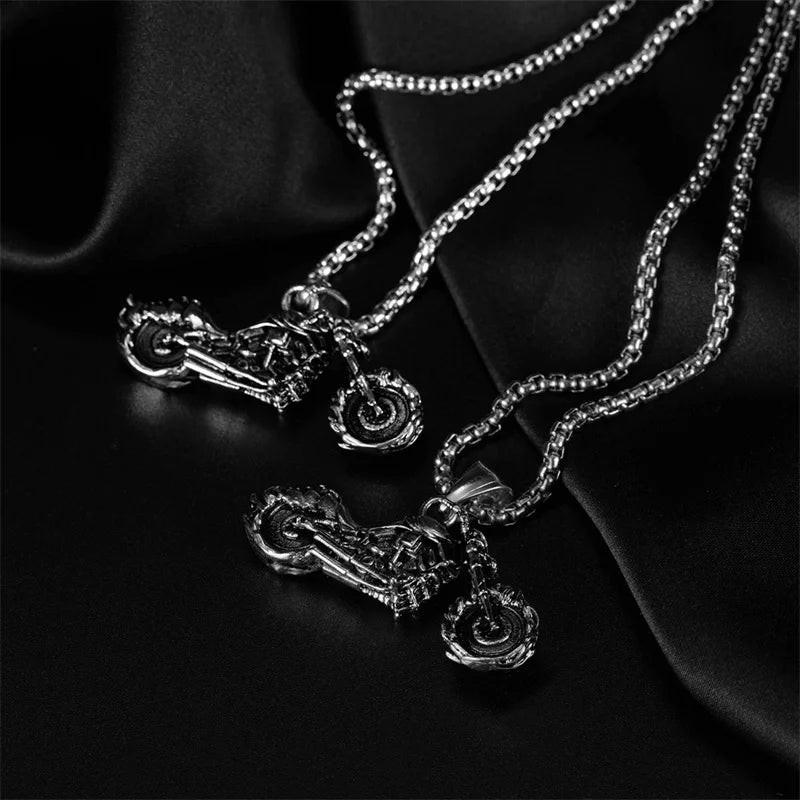 Steel Motorcycle Necklace