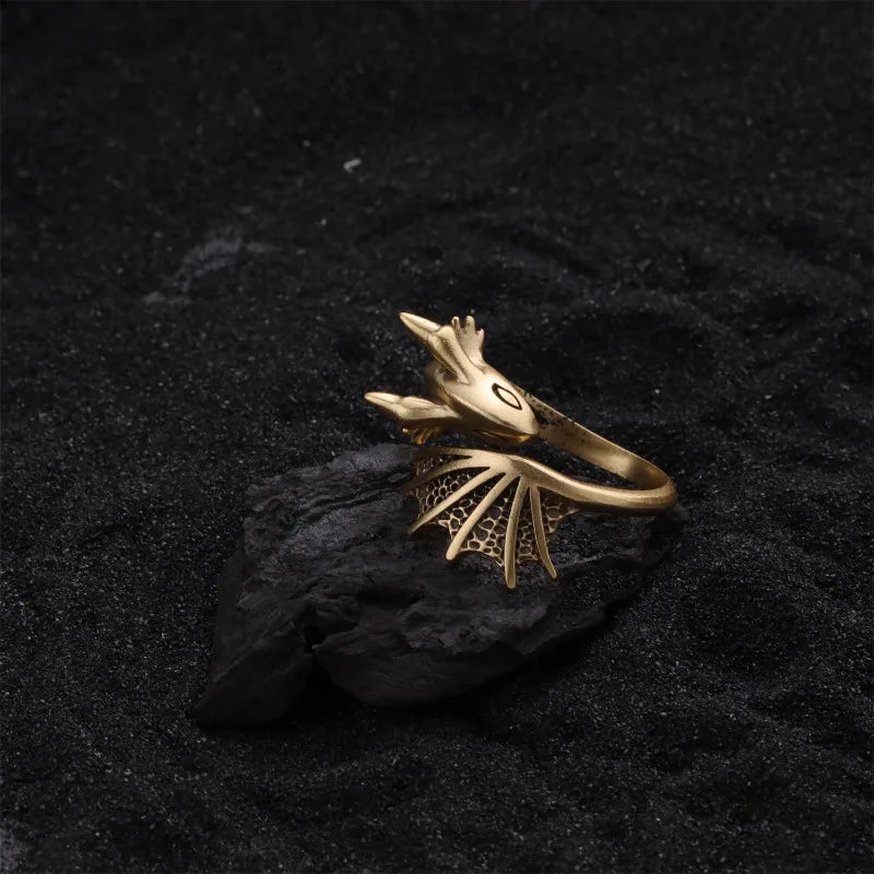 Silve Wing Dragon Ring