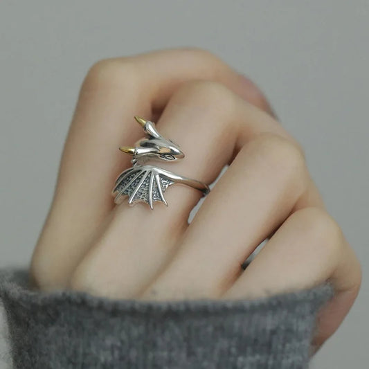 Silve Wing Dragon Ring