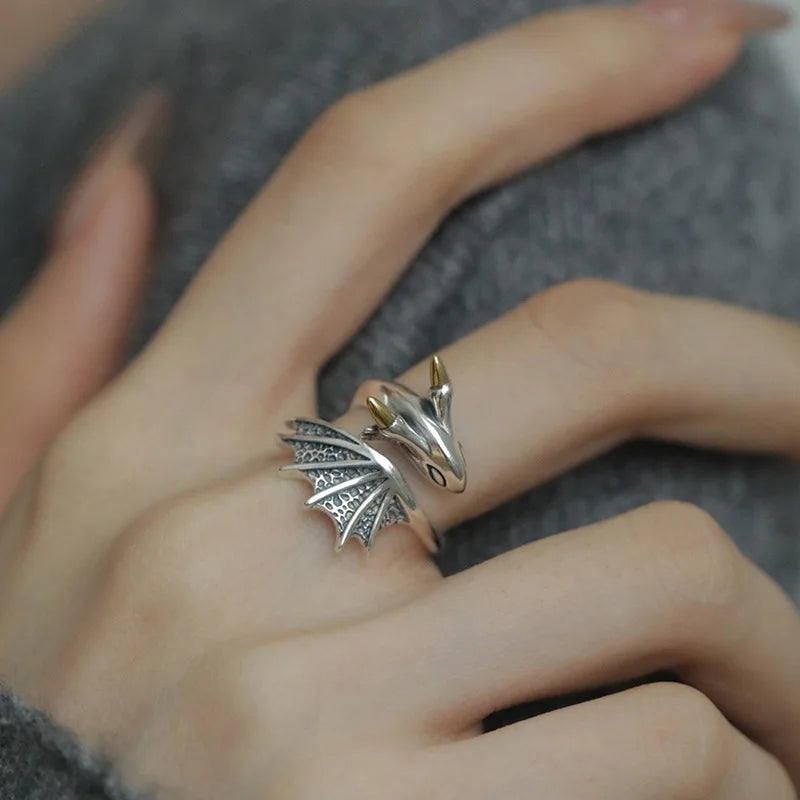 Silve Wing Dragon Ring