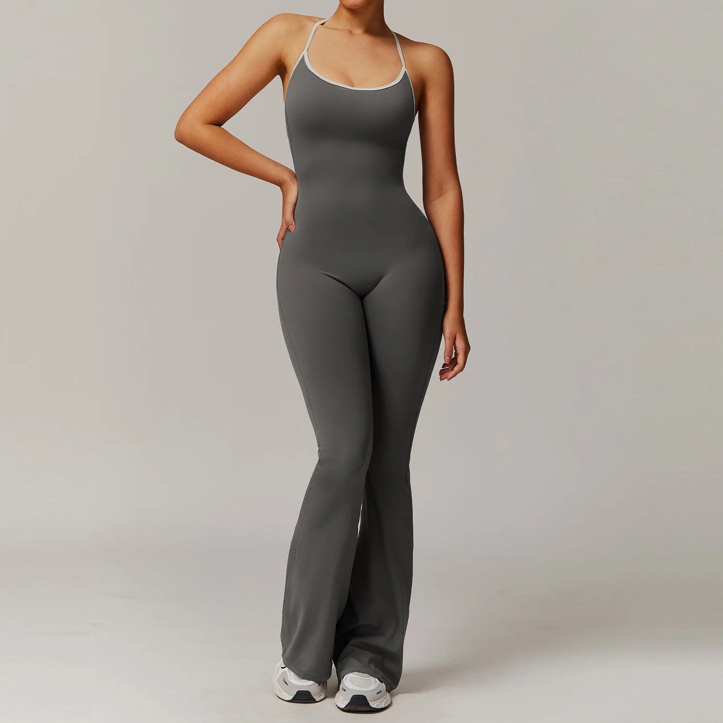 Sexy Back V Jumpsuit Gym Set