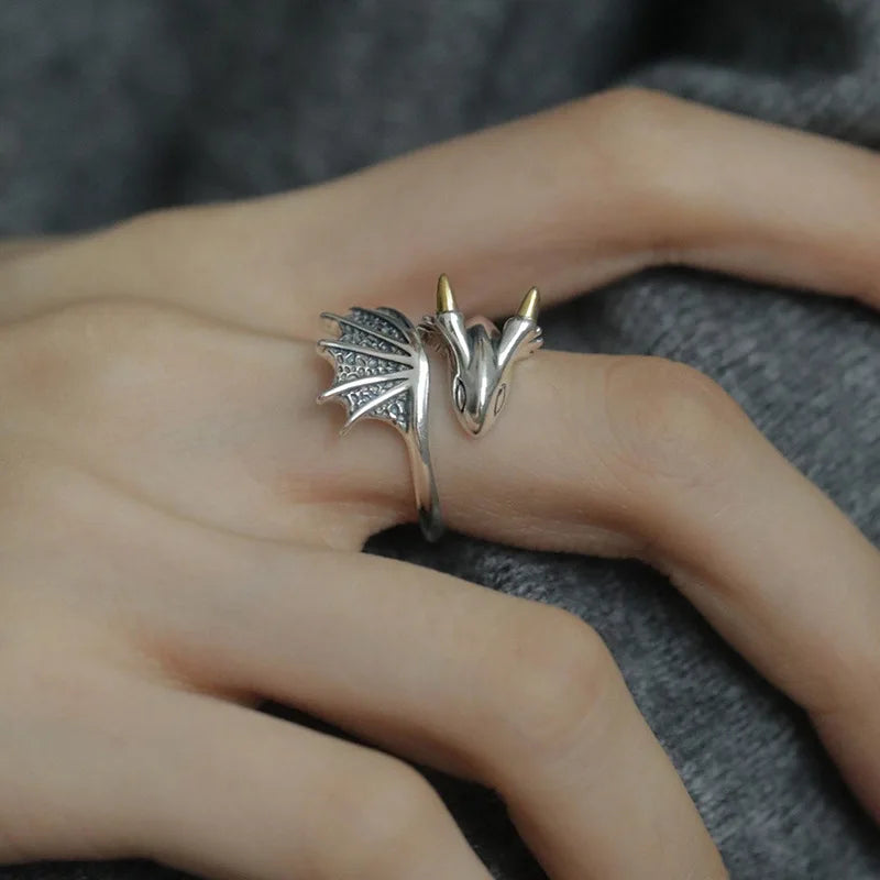 Silve Wing Dragon Ring