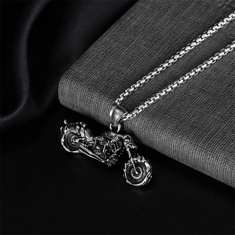 Steel Motorcycle Necklace