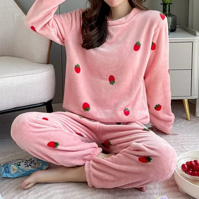 Autumn Winter Warm Pyjamas Sets