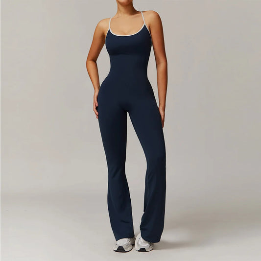 Sexy Back V Jumpsuit Gym Set