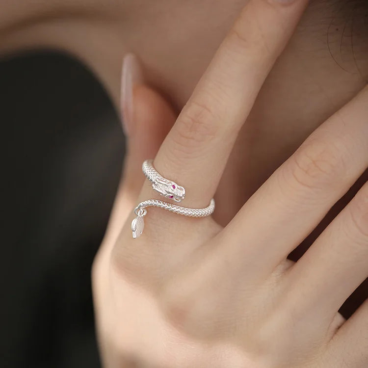 Silve Wing Dragon Ring